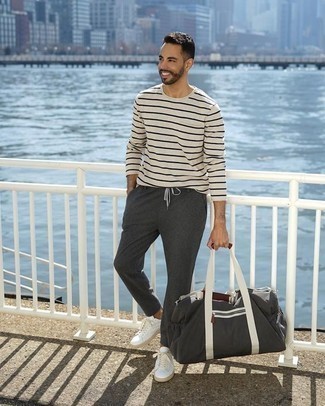 Welche niedrige Sneakers mit weißen Langarmshirt zu tragen – 280 Herren Outfits