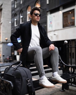Welche niedrige Sneakers mit weißen Langarmshirt zu tragen – 94 Frühling Herren Outfits