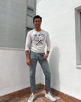 Welche niedrige Sneakers mit weißen Langarmshirt zu tragen – 280 Herren Outfits
