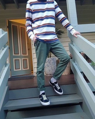 Welche niedrige Sneakers mit weißen Langarmshirt zu tragen – 280 Herren Outfits