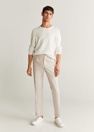 Welche niedrige Sneakers mit weißen Langarmshirt zu tragen – 280 Herren Outfits