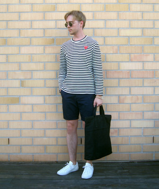 Welche niedrige Sneakers mit weißen Langarmshirt zu tragen – 280 Herren Outfits