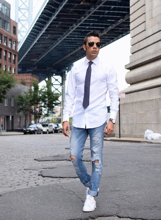 Welche Businesshemden mit weißer niedriger Sneakers zu tragen – 701+ Herren Outfits
