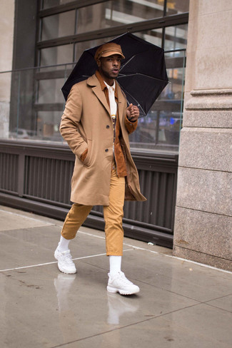 Weißes bedrucktes Polohemd kombinieren – 1 Herren Outfits kalt Wetter