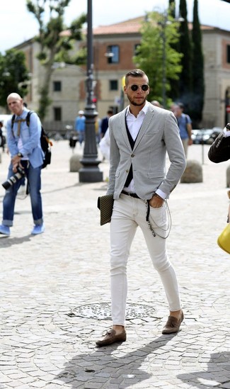 Weiße enge Jeans kombinieren – 229 Herren Outfits