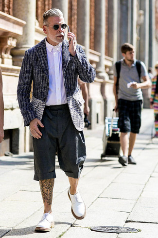 Weiße Wildleder Derby Schuhe kombinieren – 39 Herren Outfits