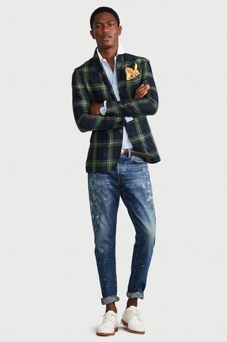Weiße Wildleder Derby Schuhe kombinieren – 39 Herren Outfits