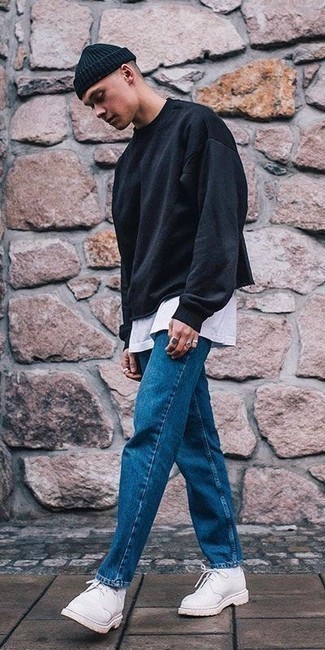 Weiße Wildleder Derby Schuhe kombinieren – 39 Herren Outfits