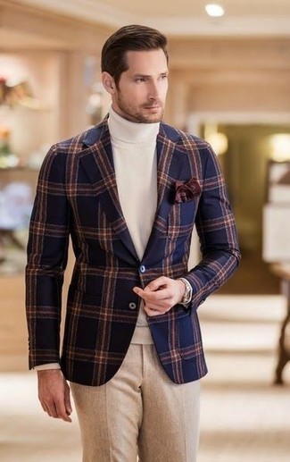 Welche Anzughosen mit weißen Rollkragenpullovers zu tragen – 197 Herren Outfits