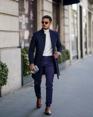 Welche Anzughosen mit weißen Rollkragenpullovers zu tragen – 197 Herren Outfits