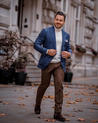 Welche Anzughosen mit weißen Rollkragenpullovers zu tragen – 197 Herren Outfits