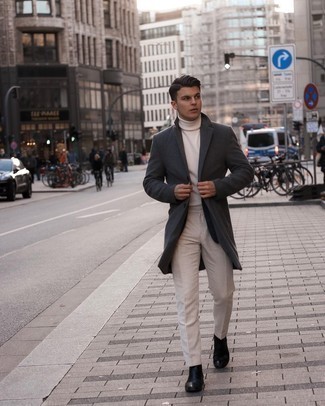 Welche Anzughosen mit weißen Rollkragenpullovers zu tragen – 197 Herren Outfits