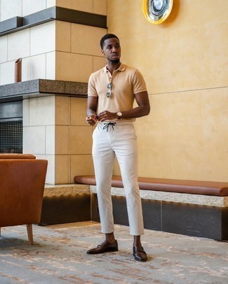 Weiße vertikal gestreifte Chinohose kombinieren – 89 Herren Outfits
