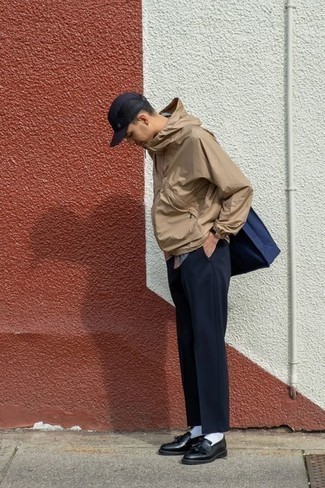 dunkelblaue Shopper Tasche aus Segeltuch von Junya Watanabe MAN