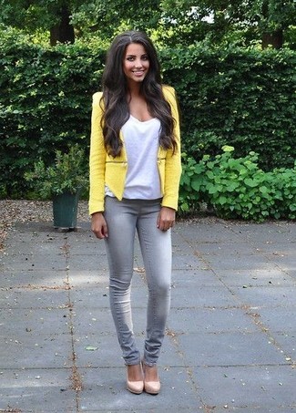 Gelbe Bikerjacke kombinieren – 22 Damen Outfits