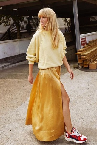 Gelben Oversize Pullover kombinieren – 18 Damen Outfits