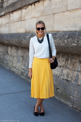 Gelben Midirock mit Falten kombinieren – 39 Damen Outfits