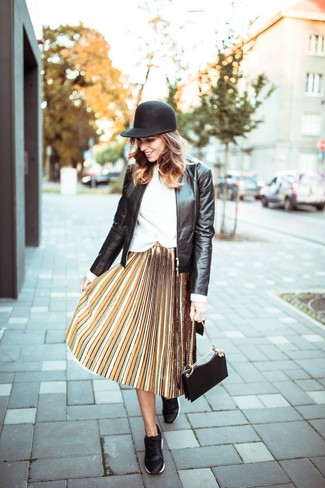 Gelben Midirock mit Falten kombinieren – 39 Damen Outfits