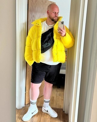 Gelbe Daunenjacke kombinieren – 1 Sommer Herren Outfits