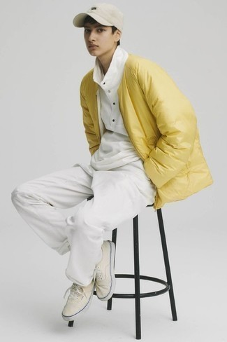 Gelbe Daunenjacke kombinieren – 18 Frühling Herren Outfits