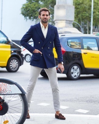 Gelbes vertikal gestreiftes Businesshemd kombinieren – 25 Herren Outfits