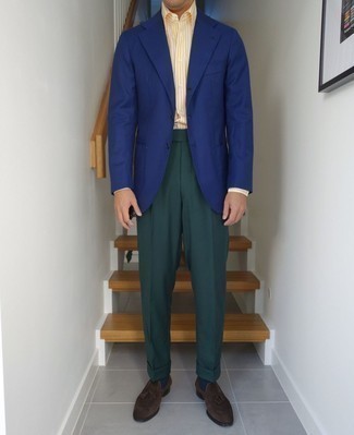 Gelbes vertikal gestreiftes Businesshemd kombinieren – 25 Herren Outfits
