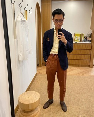 Gelbes vertikal gestreiftes Businesshemd kombinieren – 25 Herren Outfits