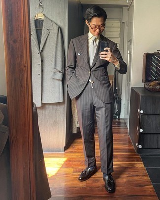 Gelbes vertikal gestreiftes Businesshemd kombinieren – 25 Herren Outfits