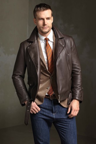 Gelbe vertikal gestreifte Krawatte kombinieren – 8 Herren Outfits