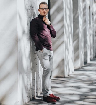 Wie Pullover mit einem Reißverschluss am Kragen mit Chinohose zu kombinieren – 152 Herren Outfits