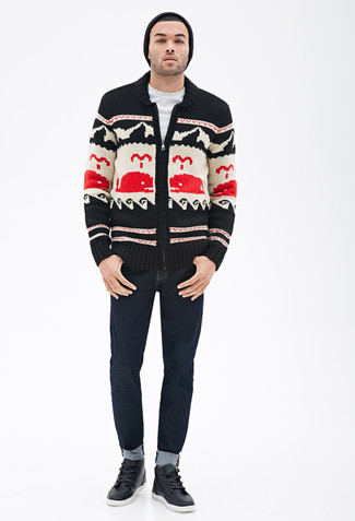 Wie Pullover mit einem Reißverschluß mit hoher Sneakers zu kombinieren – 32 Herren Outfits