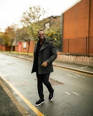 Wie Pullover mit einem Reißverschluß mit hoher Sneakers zu kombinieren – 32 Herren Outfits