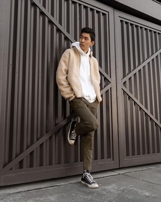 Wie Pullover mit einem Reißverschluß mit hoher Sneakers zu kombinieren – 32 Herren Outfits
