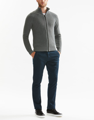 Pullover mit einem Reißverschluß kombinieren – 470 Herren Outfits