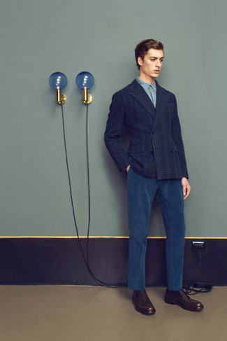 dunkelblaue Anzughose aus Cord von Thom Browne