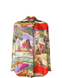 mehrfarbige bedruckte Bluse mit Knöpfen von Etro