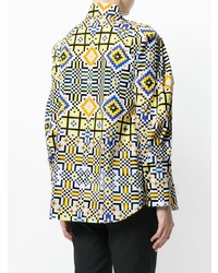 mehrfarbige bedruckte Bluse mit Knöpfen von Miahatami