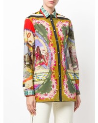 mehrfarbige bedruckte Bluse mit Knöpfen von Etro