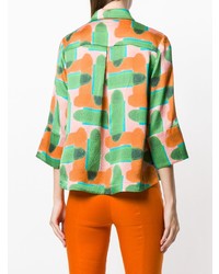 mehrfarbige bedruckte Bluse mit Knöpfen von L'Autre Chose