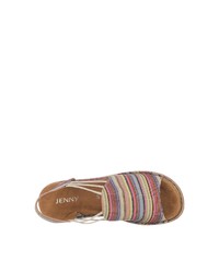 mehrfarbige bedruckte flache Sandalen aus Segeltuch von Jenny
