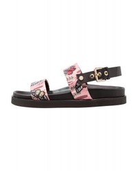 mehrfarbige bedruckte flache Sandalen von Furla