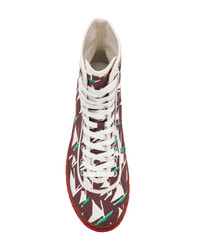 mehrfarbige bedruckte hohe Sneakers aus Segeltuch von Marni