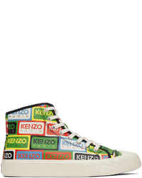 mehrfarbige bedruckte hohe Sneakers aus Segeltuch von Kenzo