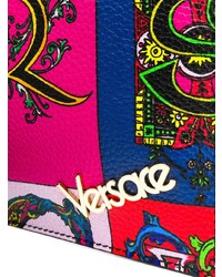 mehrfarbige bedruckte Leder Clutch Handtasche von Versace