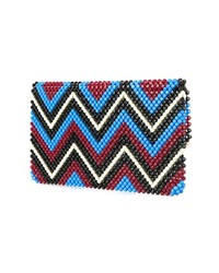 mehrfarbige bedruckte Leder Clutch von Delduca