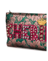 mehrfarbige bedruckte Leder Clutch von Dolce & Gabbana