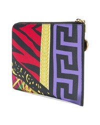 mehrfarbige bedruckte Leder Clutch von Versace Collection