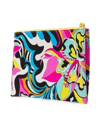 mehrfarbige bedruckte Leder Clutch von Emilio Pucci