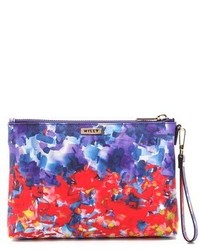 mehrfarbige bedruckte Leder Clutch von Milly