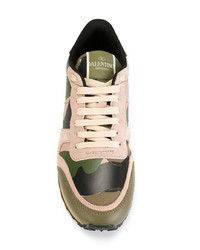 mehrfarbige bedruckte Leder niedrige Sneakers von Valentino